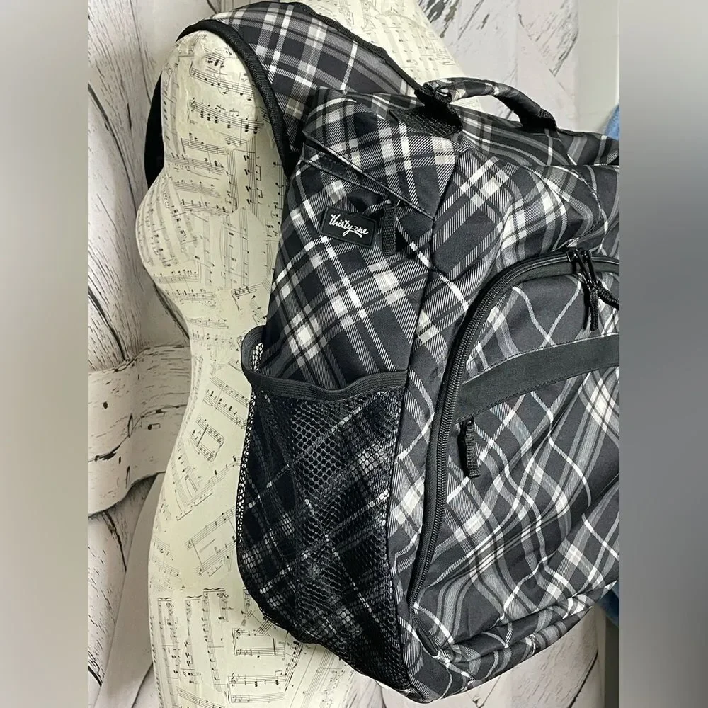 THIRTY-ONE Backpack Sling Style Camera & Laptop Bag Plaid
